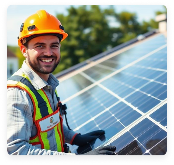 About Us 3 Professional solar technician installing panels